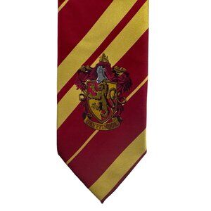 Harry Potter Necktie Gryffindor Maroon Gold Striped w/Crest Cosplay Halloween